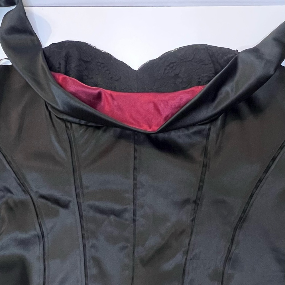 White House Black Market Black Satin and Lace Bustier - Picture 8 of 13